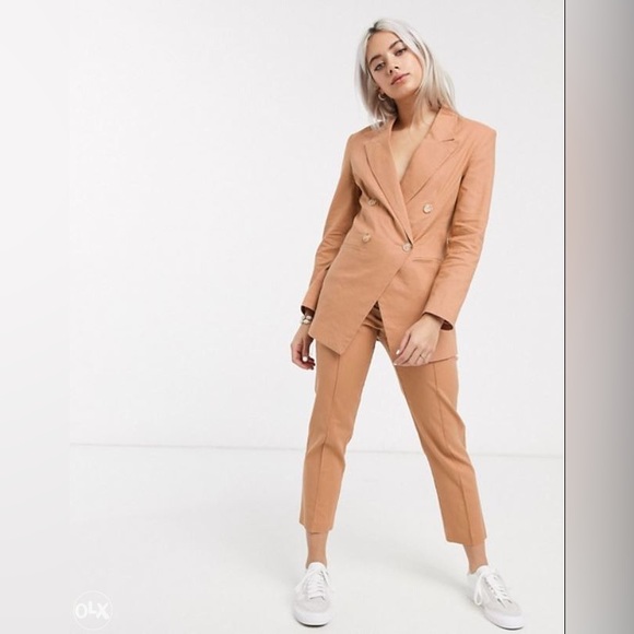 ASOS design peach petite linen suit NWT - Picture 1 of 12